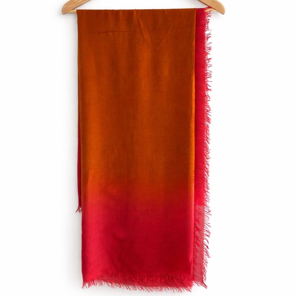 Bottega Veneta Accessories - Bottega Veneta Modal Cashmere Ombré Fringed Scarf Made in Italy